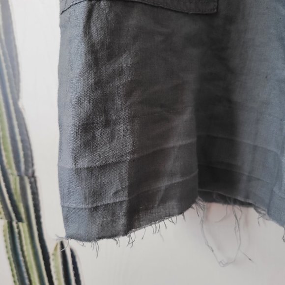 Lou & Grey Drawstring Linen Button Down Romper Overalls Size L - Picture 7 of 14